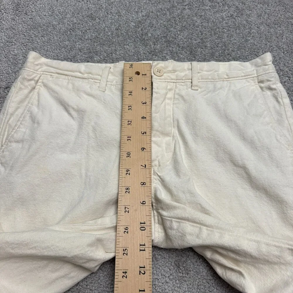 J.Crew 484 Slim Fit Chino Pants Mens 31x32 Cream Straight Leg Flat Front Cotton